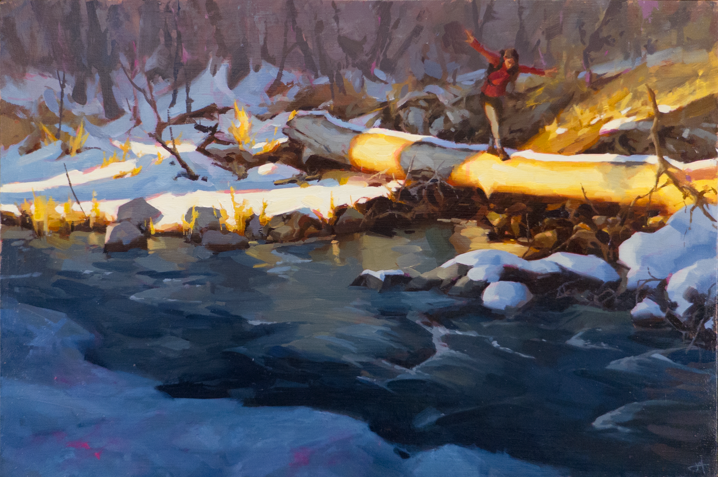 Reflection Point, 2025. Oil on panel, 16 × 24 in.