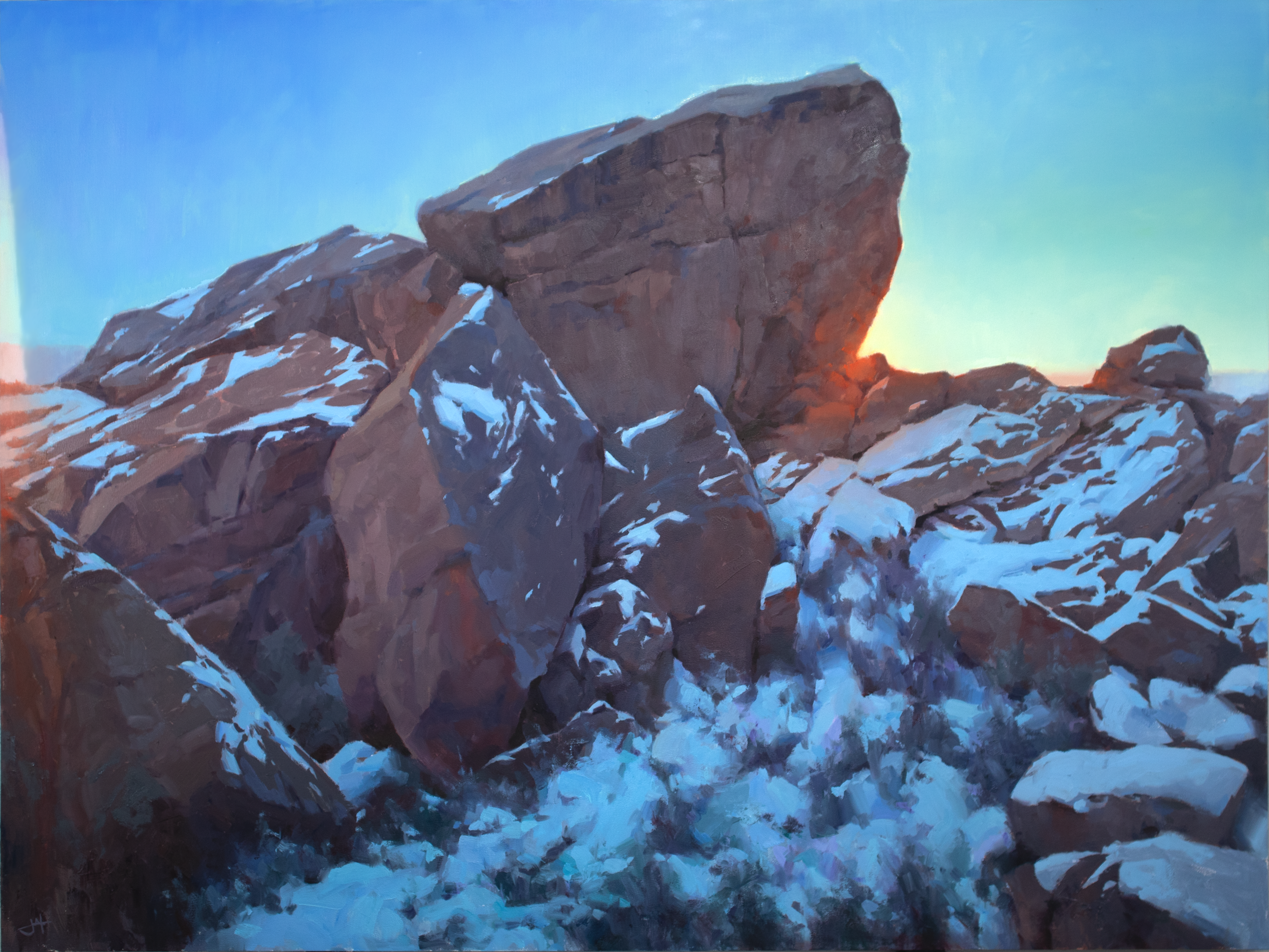 Sudden Drop in Temperature, 2025. Oil on panel, 24 × 36 in.