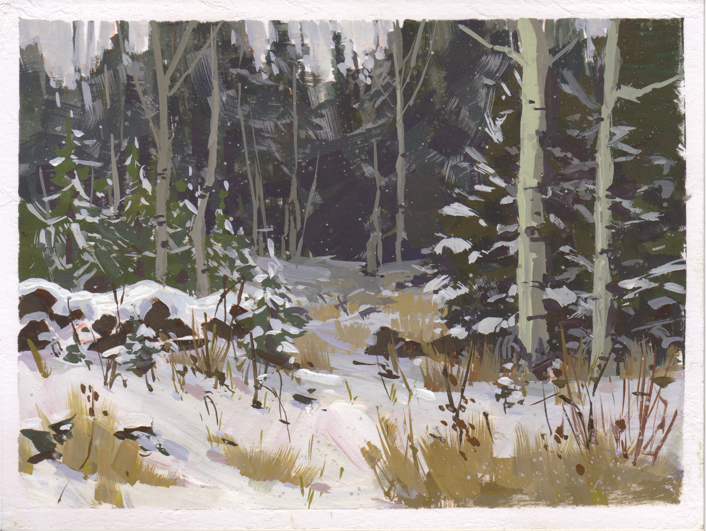 #87, 2022. Gouache on paper, 6 × 8 in. Plein air.