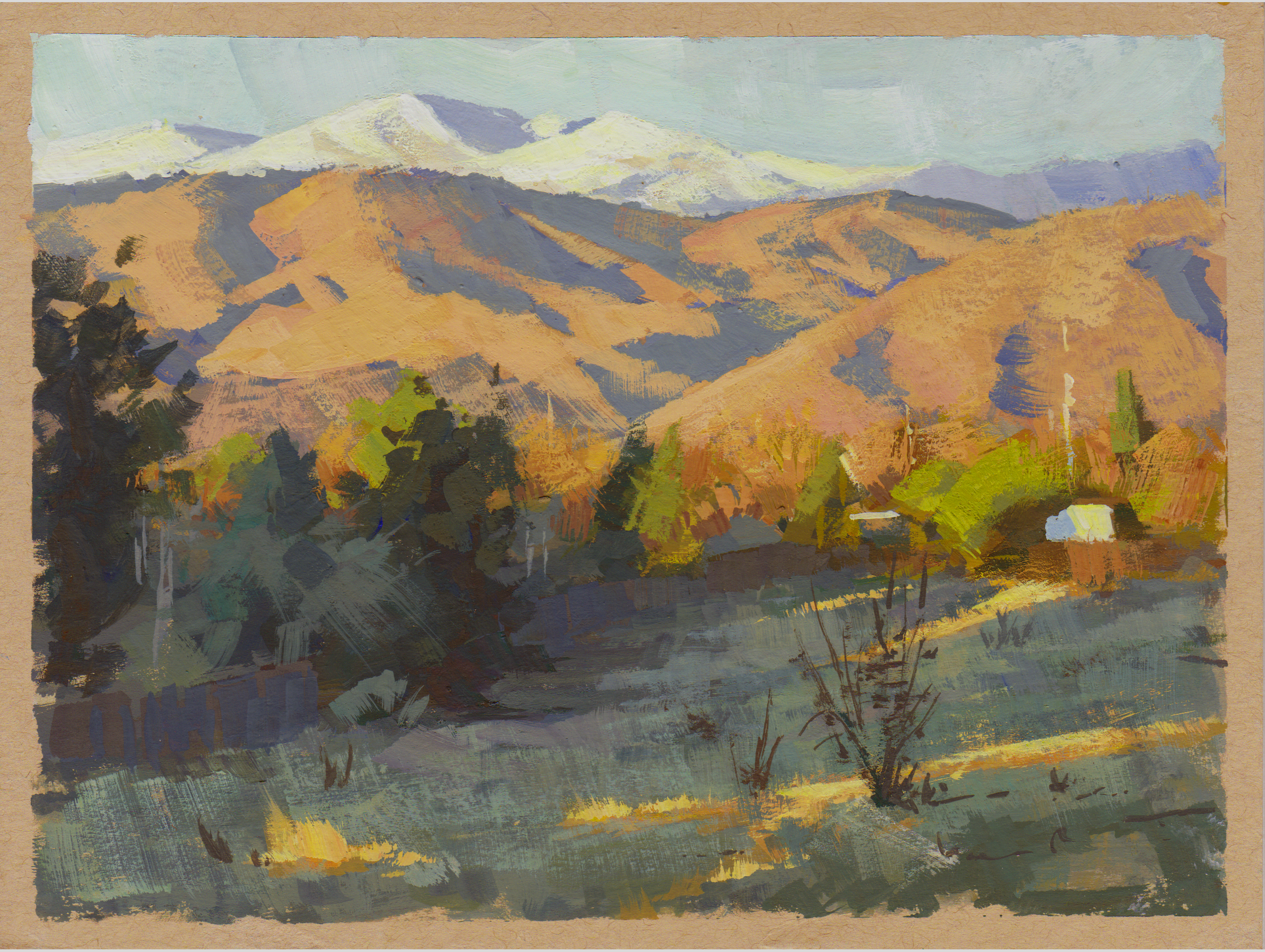 #97, 2022. Gouache on paper, 6 × 8 in. Plein air.