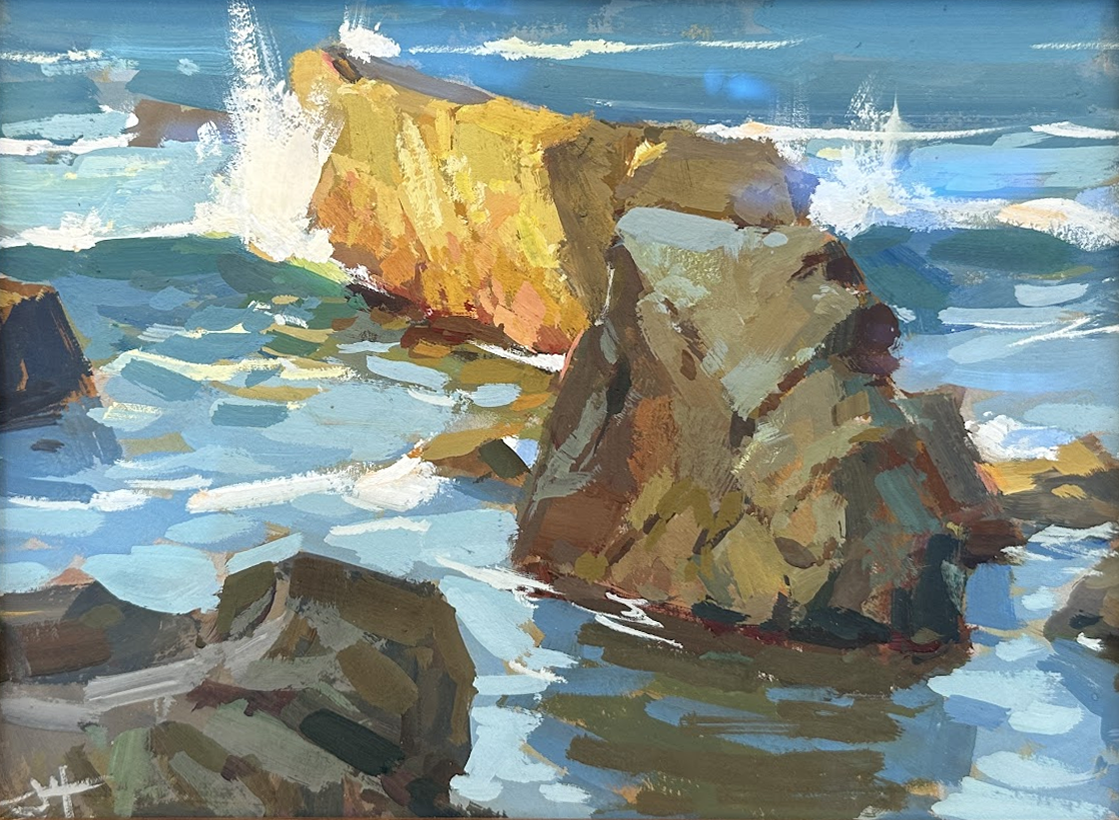Hold Firm, 2025. Gouache on paper, 6 × 8 in. Plein air.
