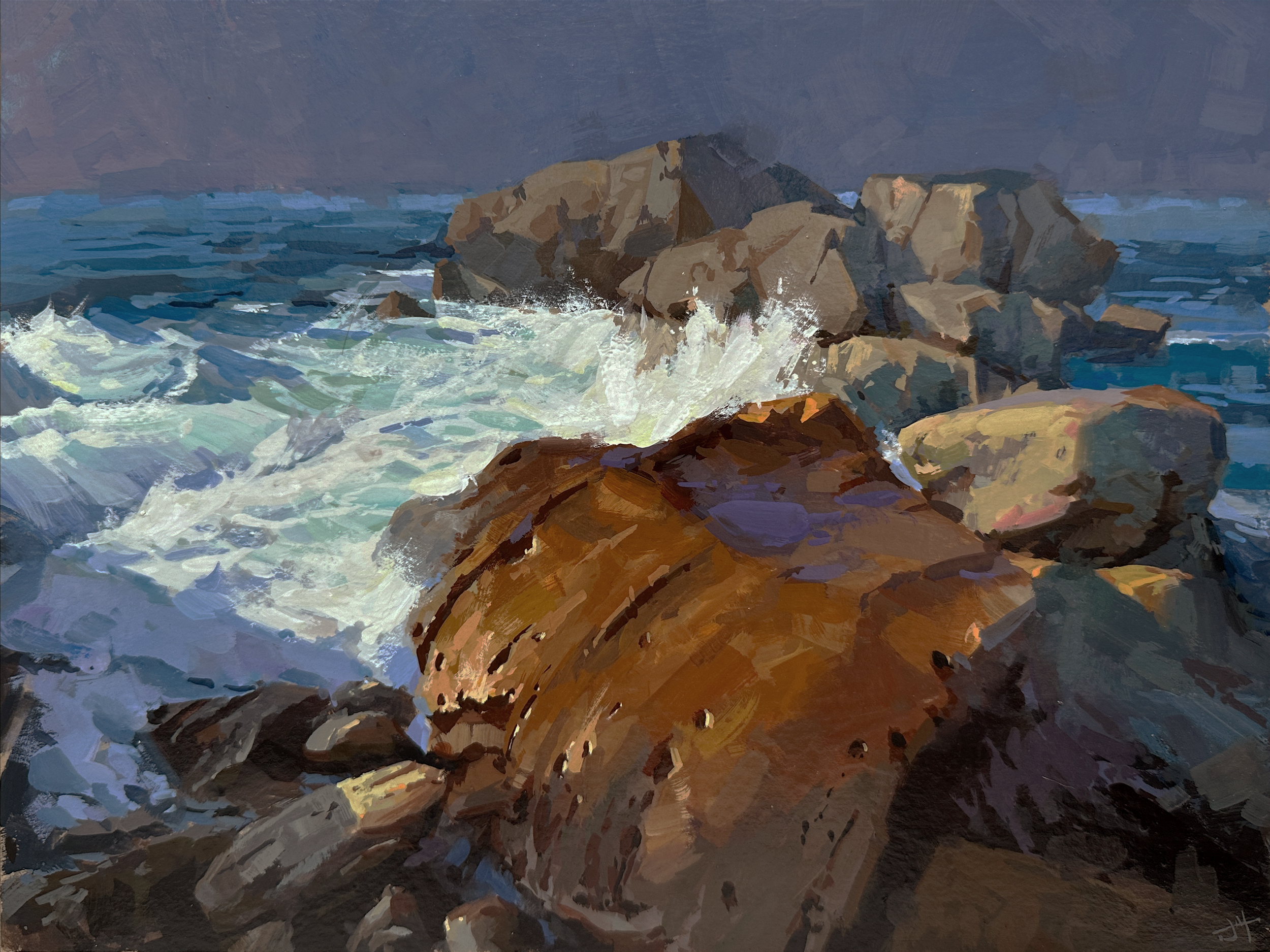 Opposing Forces, 2024. Gouache on paper, 9 × 12 in.