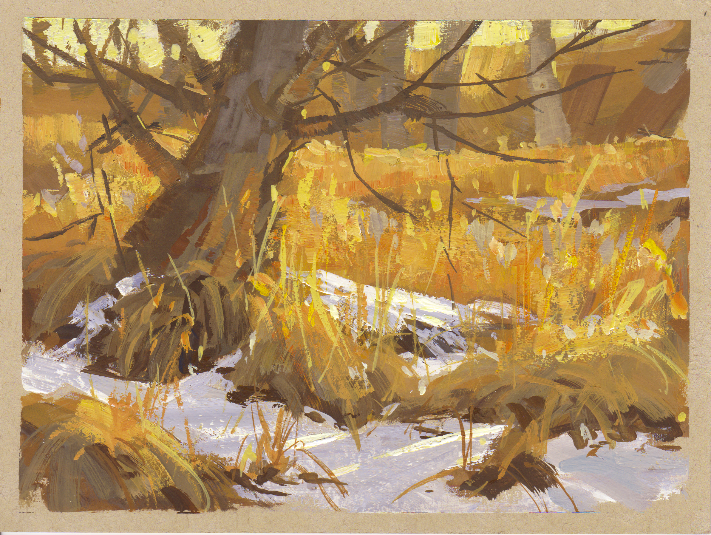 #6, 2022. Gouache on paper, 6 × 8 in. Plein air.