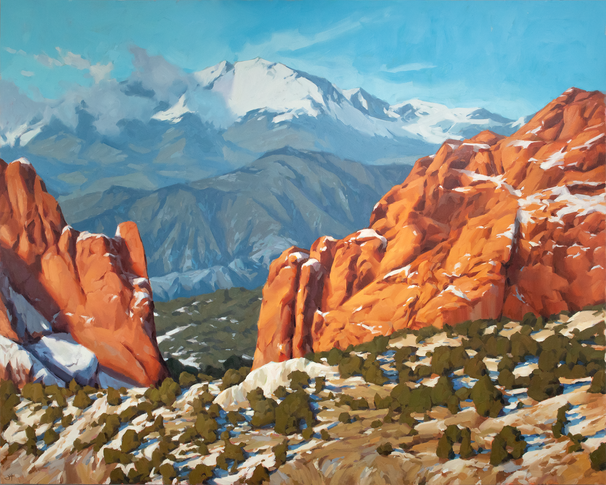 Walled Garden, 2025. Oil on panel, 48 × 60 in.