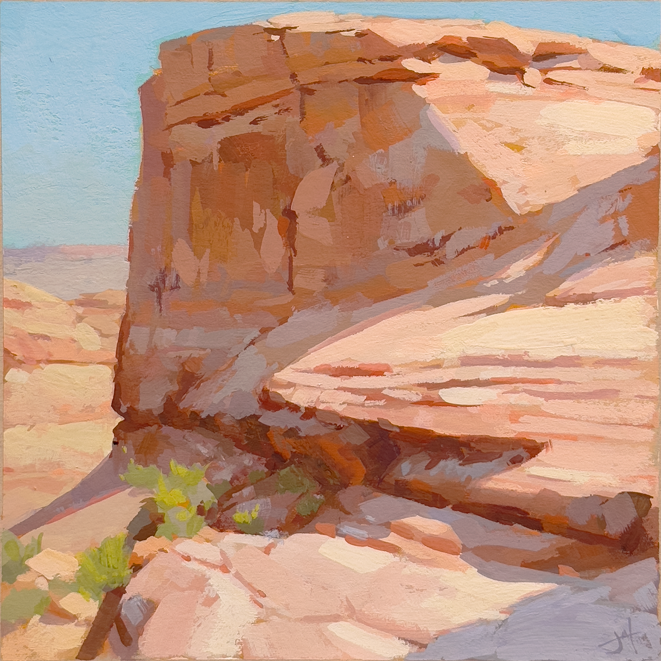 Convergence, 2025. Gouache on paper, 6 × 6 in.