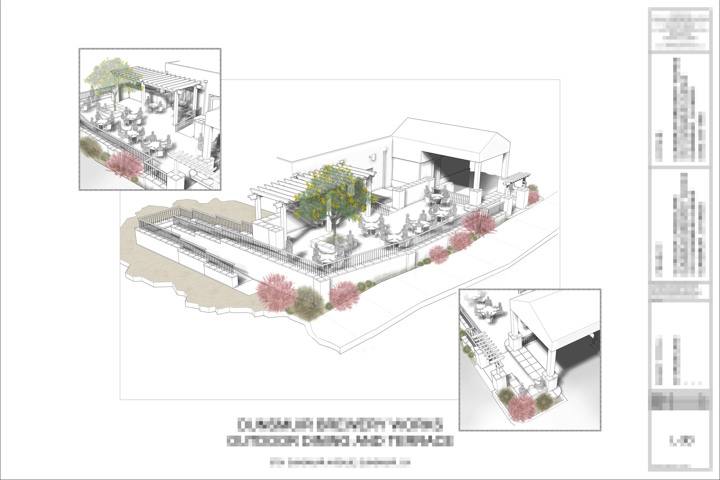 Conceptual Drawing for a Brewery Dining Patio and Terrace
