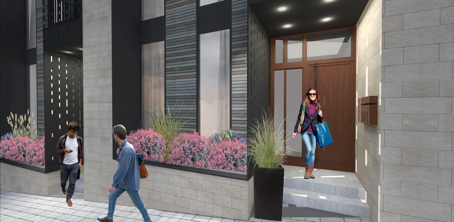 STREETSCAPE Walk up entrance.