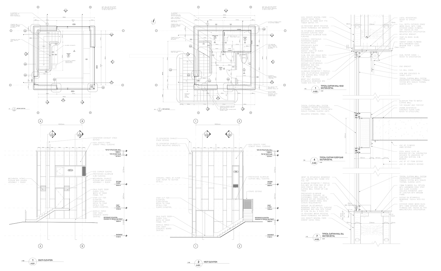 CONSTRUCTION DRAWINGS Plans and elevations.