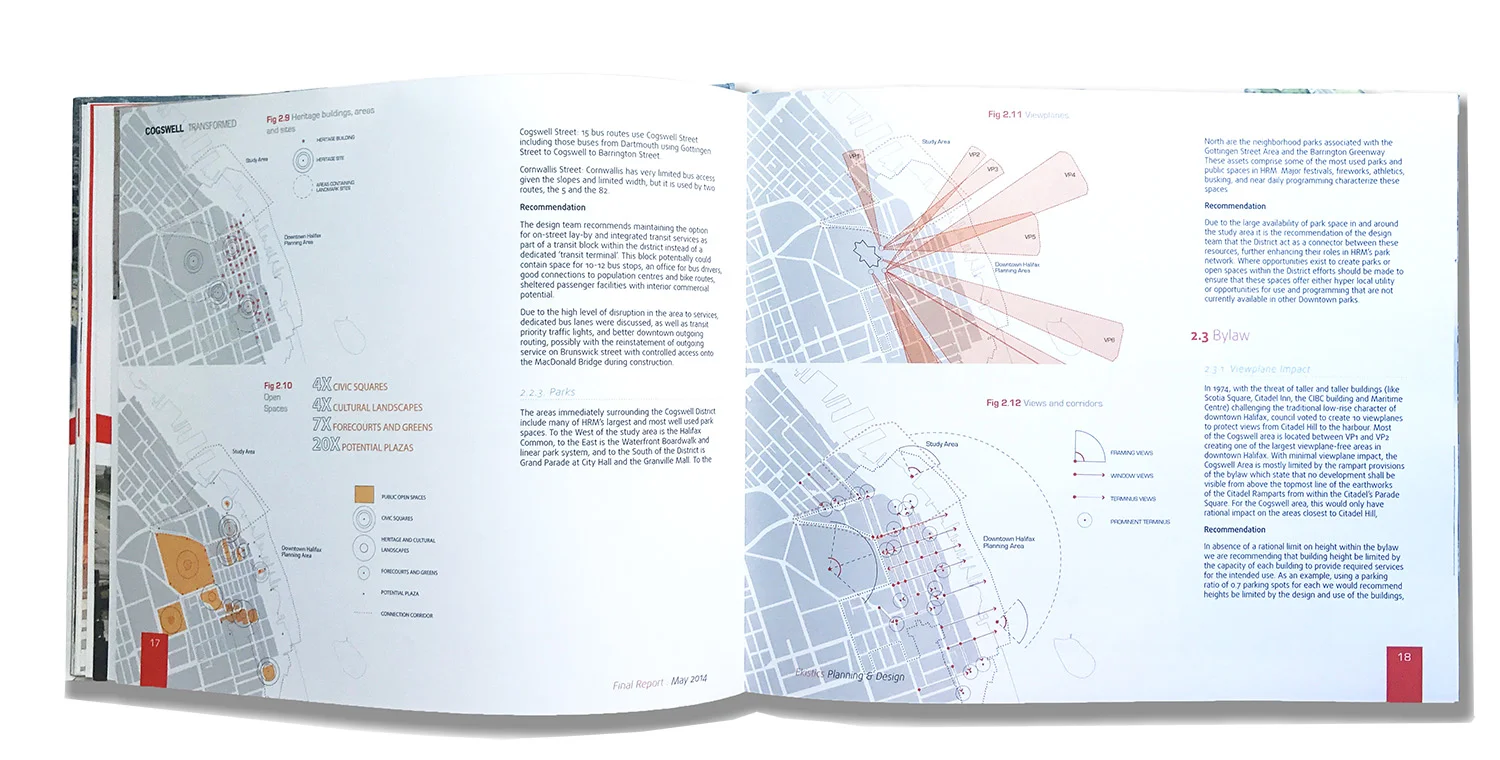 (left) Review of Heritage Sites and Open spaces (right) Viewplanes and View Corridors and by-law recommendations relating to both