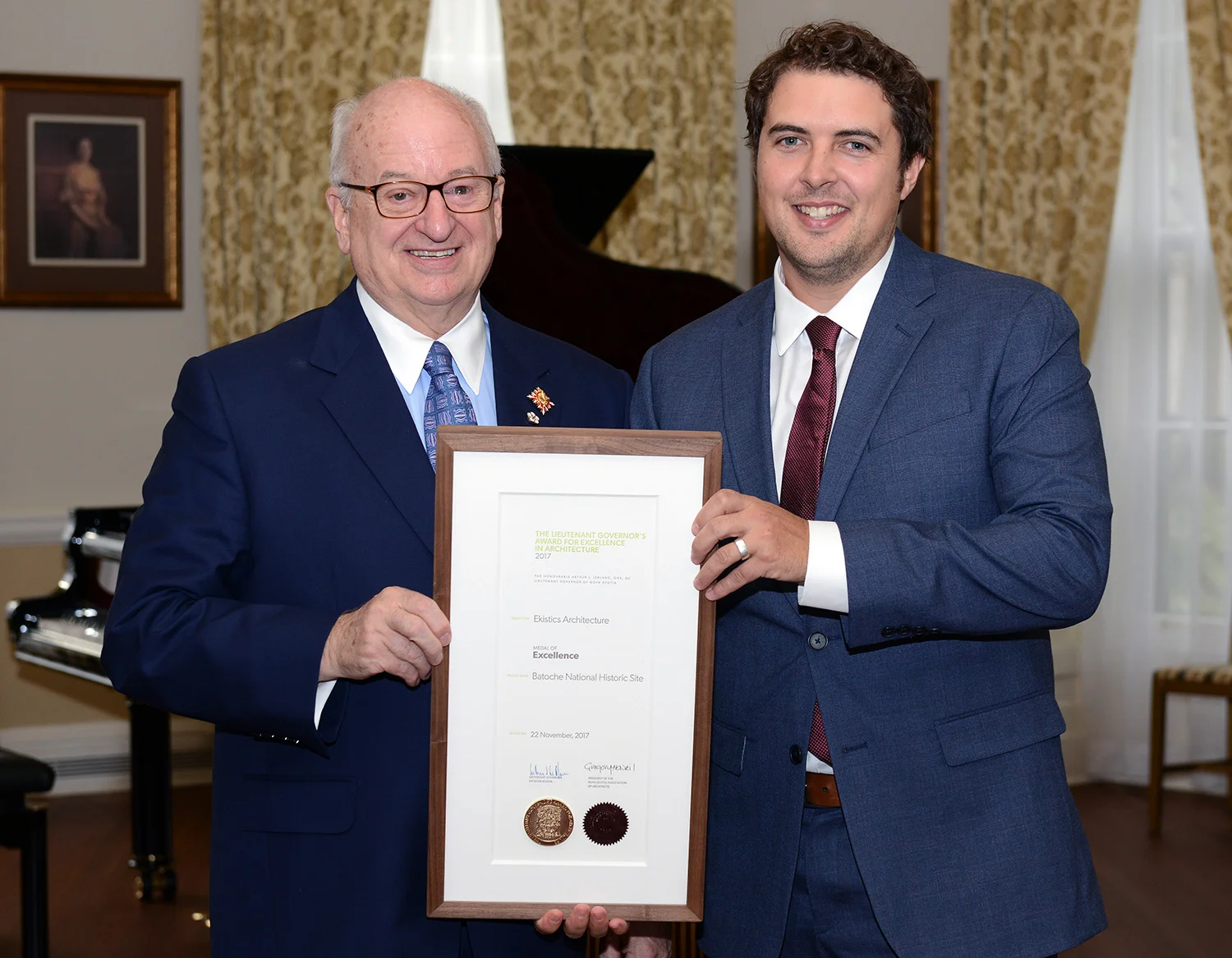 Honourable Arthur J. LeBlanc and Chris Crawford Photo: Government House