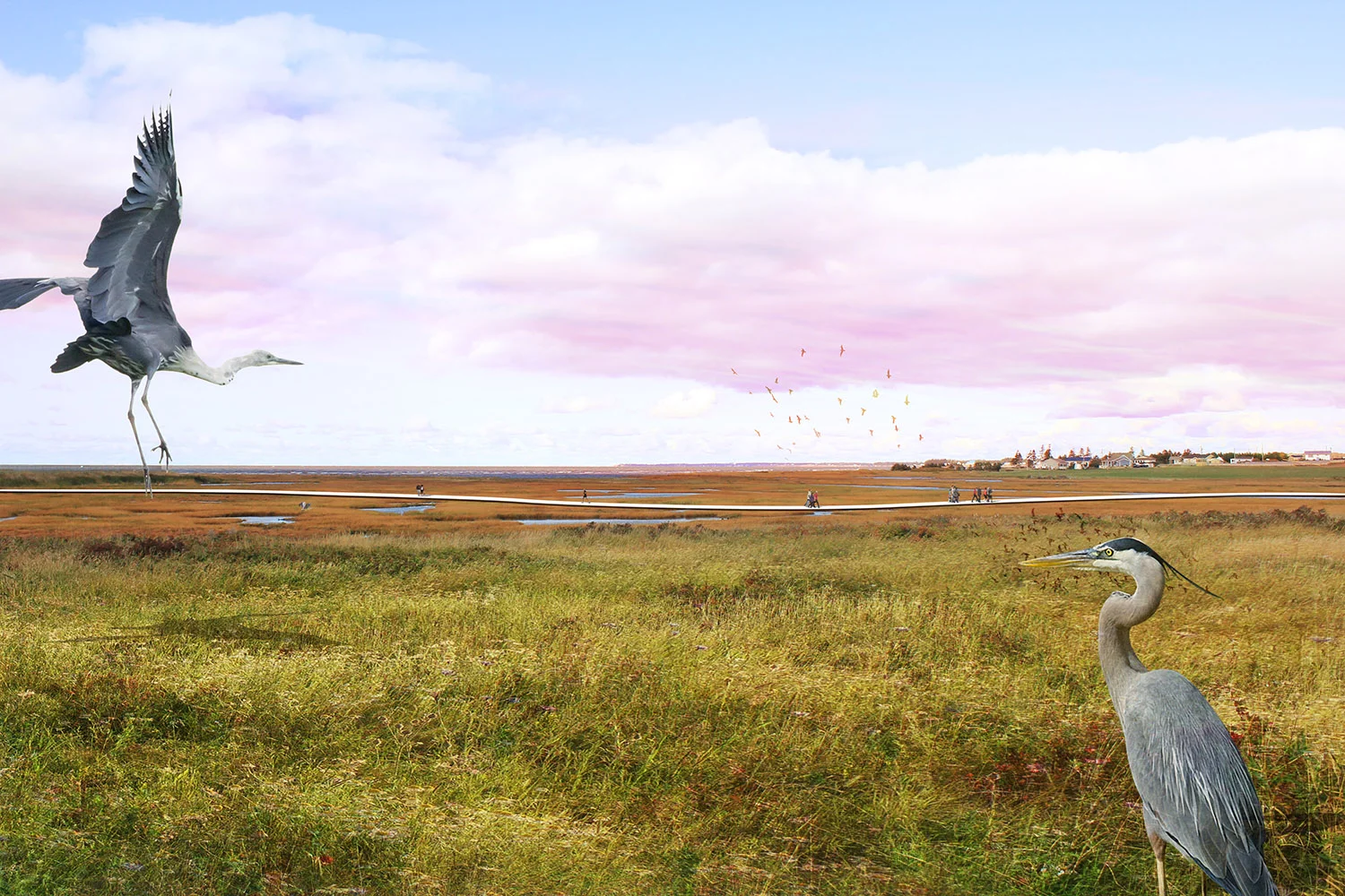 A new boardwalk weaves through the Noonan Shore, showcasing its ecological diversity.