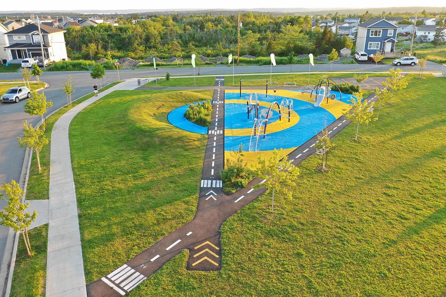 On approach to the playground