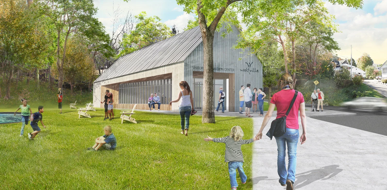 The masterplan features a new Visitors’ Information Centre to help introduce visitors to the attractions and amenities in Wolfville.