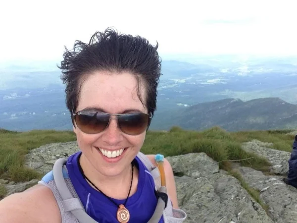 Summit #2, and the wind has really picked up! That's western Vermont and the Adirondacks behind me.