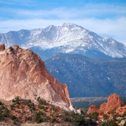 Pikes Peak as seen from Garden of the Gods. Photo: Wikimedia.