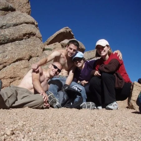 At the large rock formation, we pause for more carbs and another group photo. God bless trail mix!
