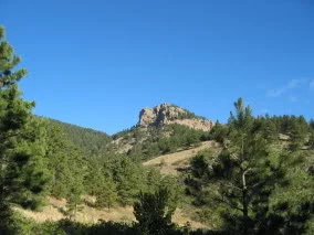 Arthur's Rock is visible the entire way, urging you up the trail.
