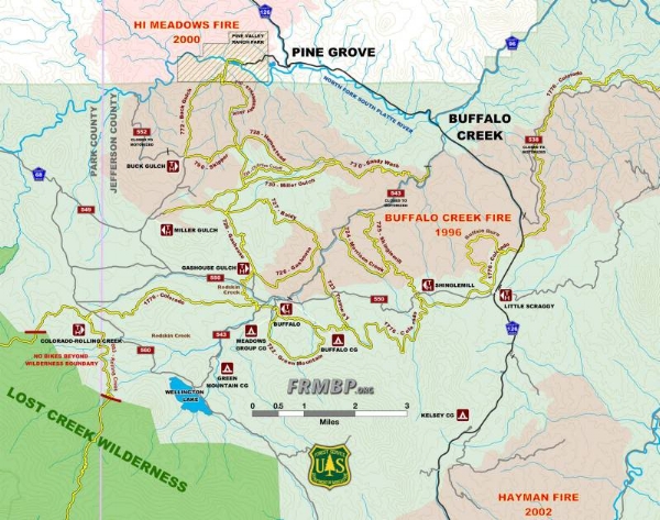 The race starts in Pine Valley Ranch Park (Hi Meadows Fire burn area) and moves into the Buffalo Creek Fire burn area.