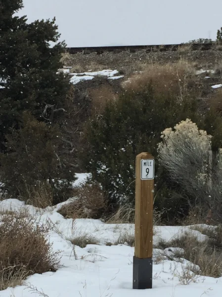 There are fairly accurate mile markers the whole way.