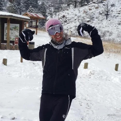 Nick, the RD of this crazy event, makes it all look easy in his ski mask.