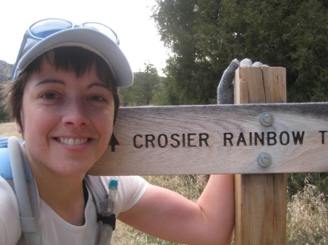 Tagging the Rainbow trailhead. Time to climb again!