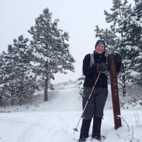 Andrea Stout on her trail.