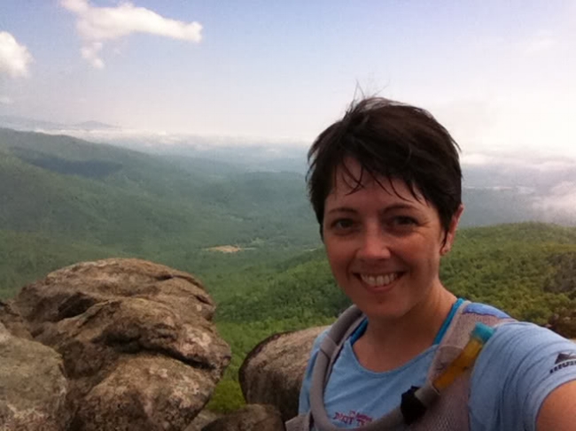 Completely soaked with sweat on Old Rag's summit.