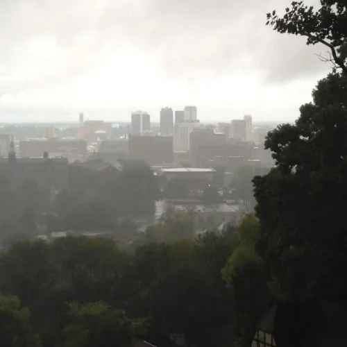 Great views of the city of Birmingham along the Vulcan Trail.