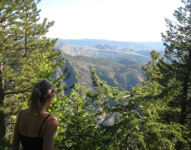 The lower part of the trail is pretty densely forested, so we relish the open spots with views.