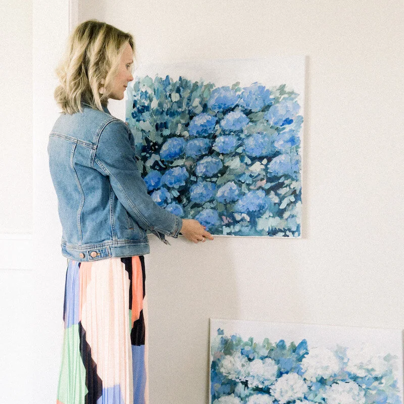 Large statement paintings are awesome to decorate with.