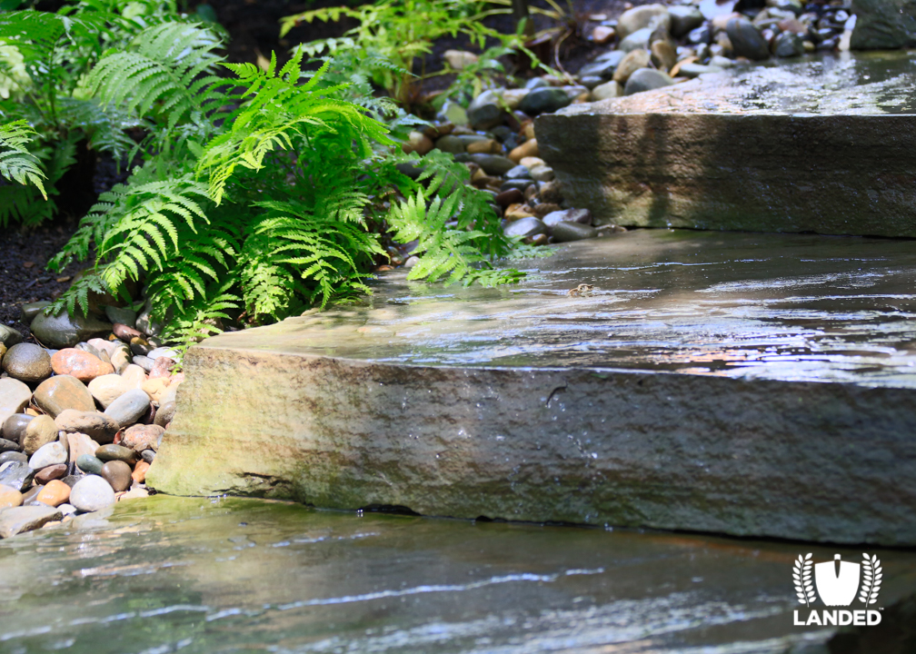 Colonial Stone Steps in a Backyard Pathway | Landed – Landscape Designers