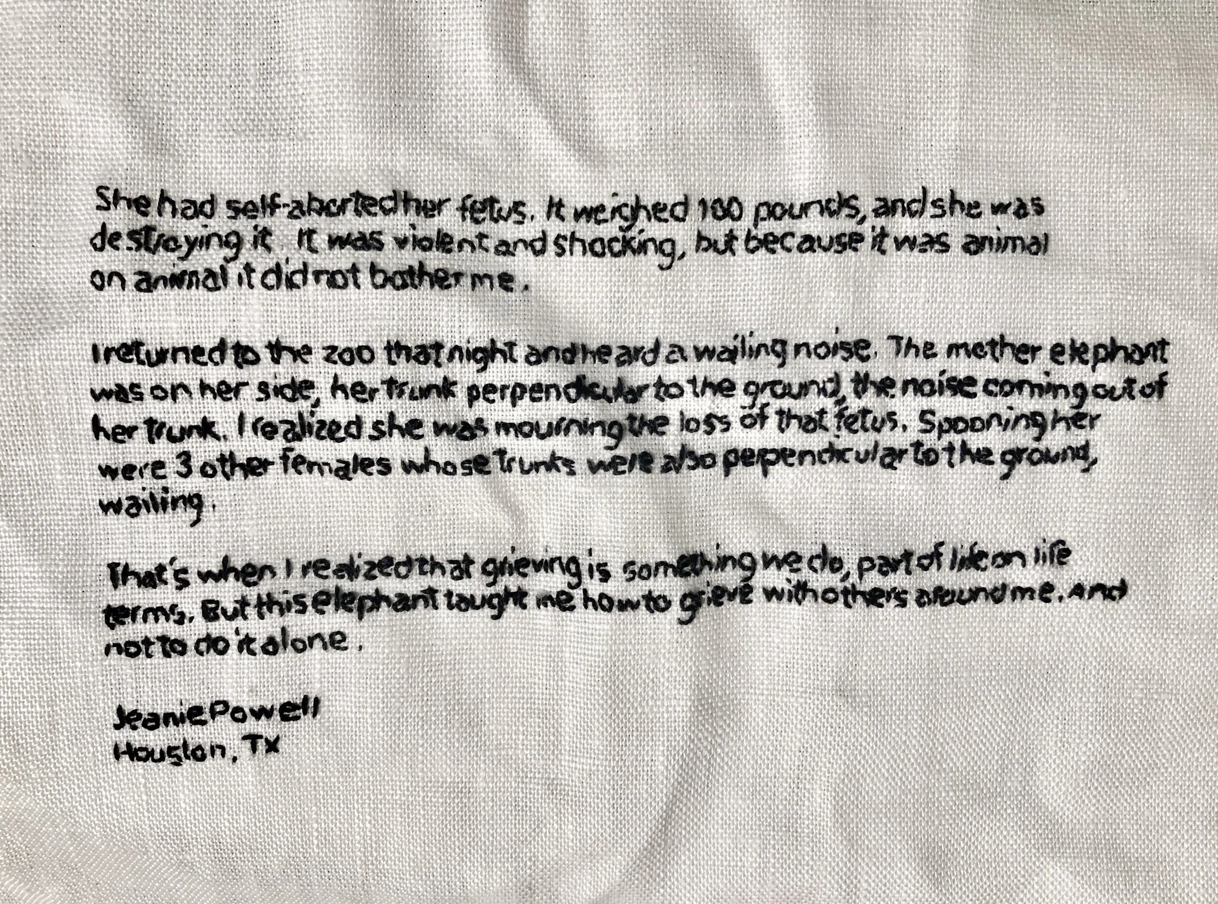 "Lessons from Grieving Elephants." Jeanie Powell. Houston, TX