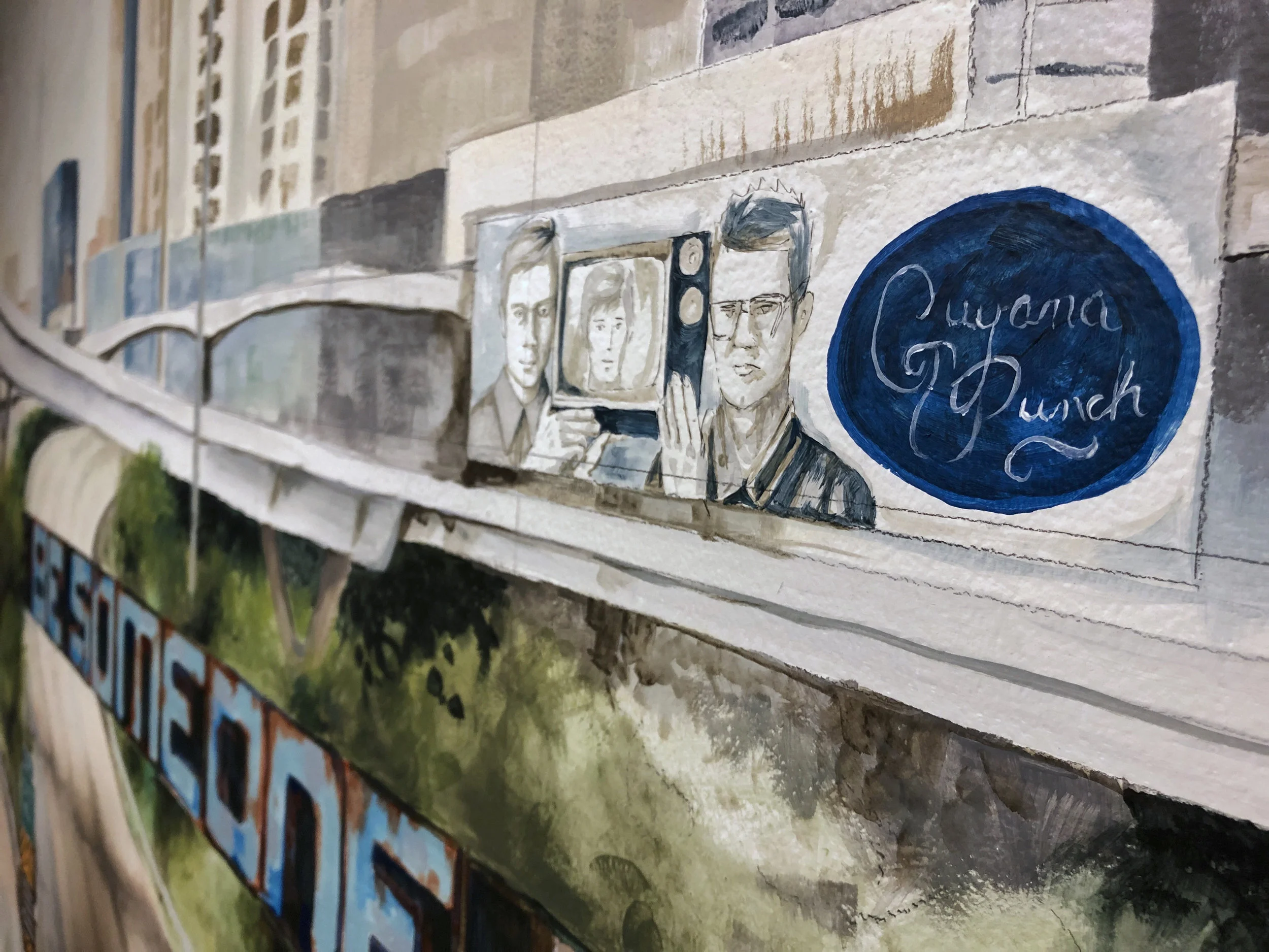 The Judys. Greenroom B Mural detail, House of Blues Houston