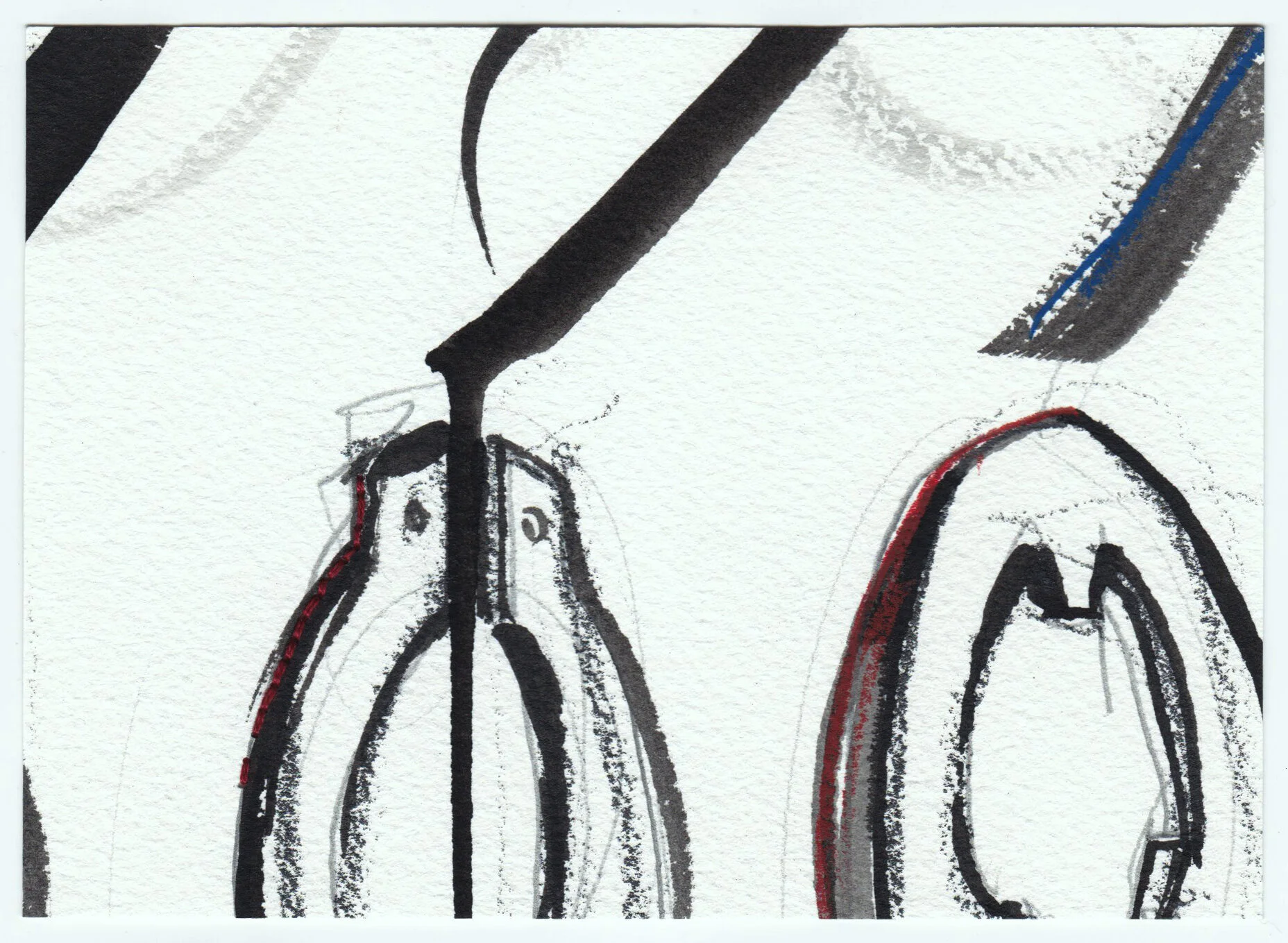 What Holds Us Together, series 2, no. 28. Graphite, ink, colored pencil and cotton floss on paper. 2020