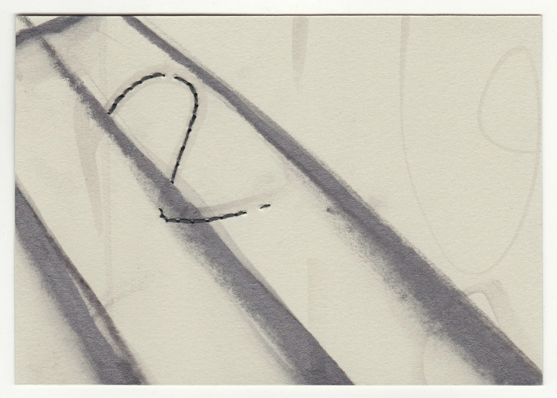 What Holds Us Together, series 3, no. 21. Graphite and cotton floss on paper. 2020