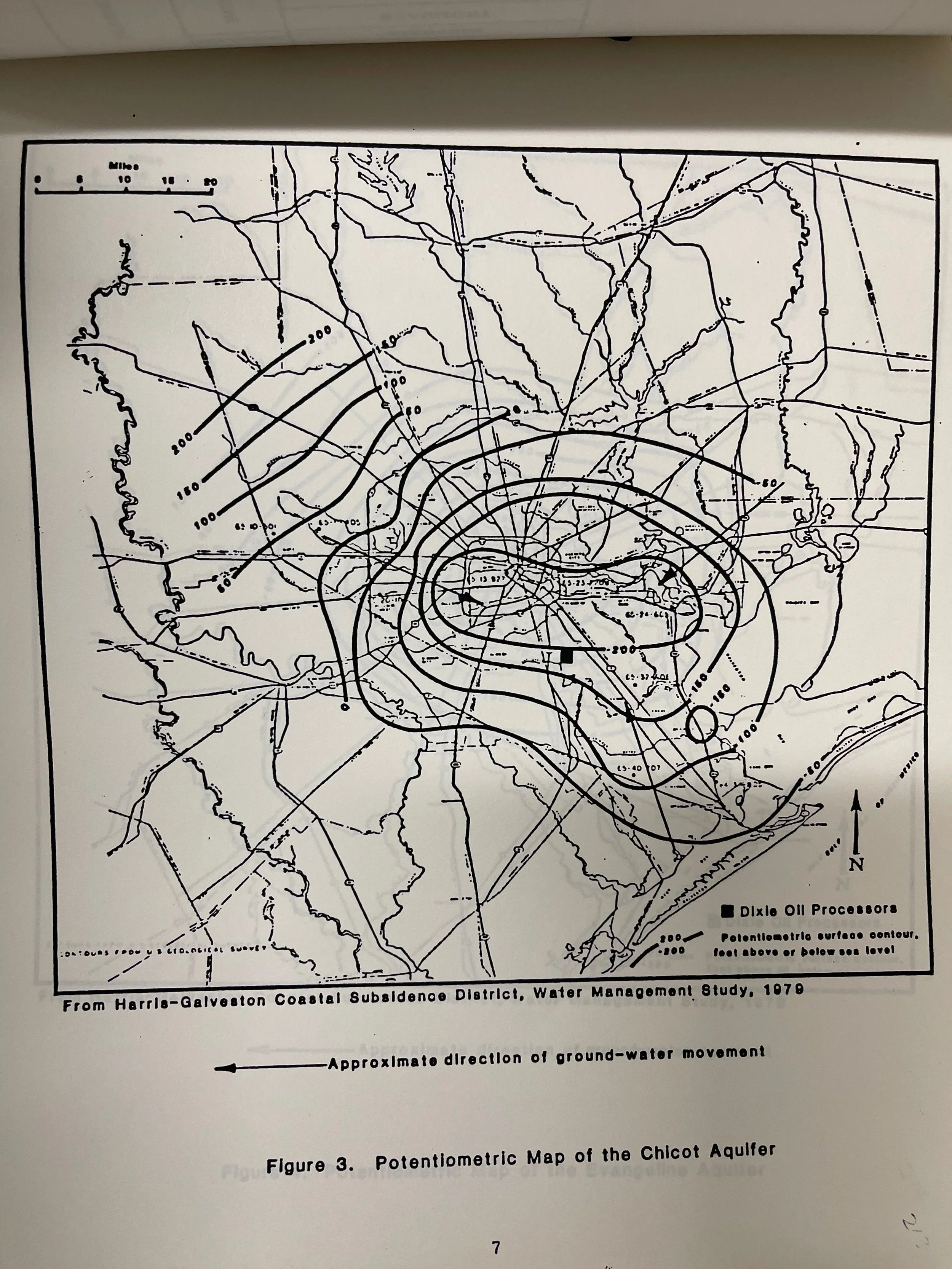 Chicot Aquifer water direction map