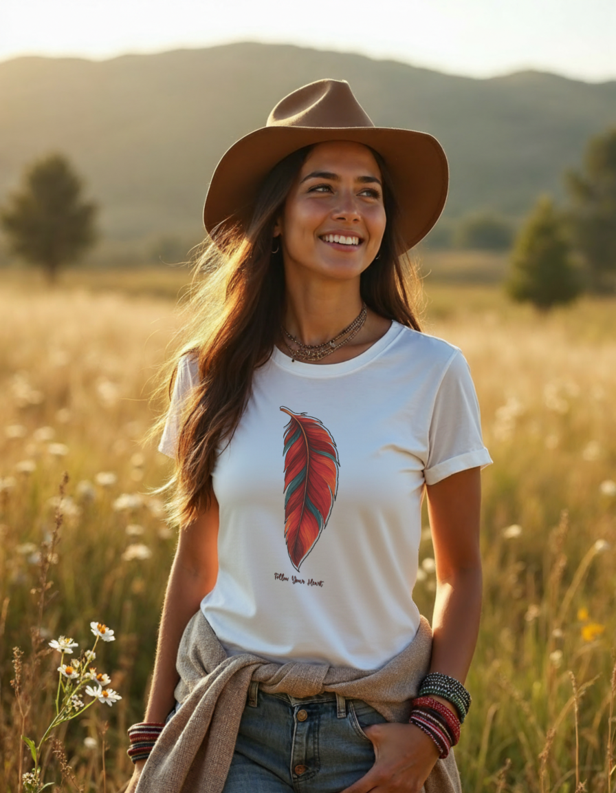 Boho-Frauen-Shirt „Follow Your Heart“ – Inspiration & Style