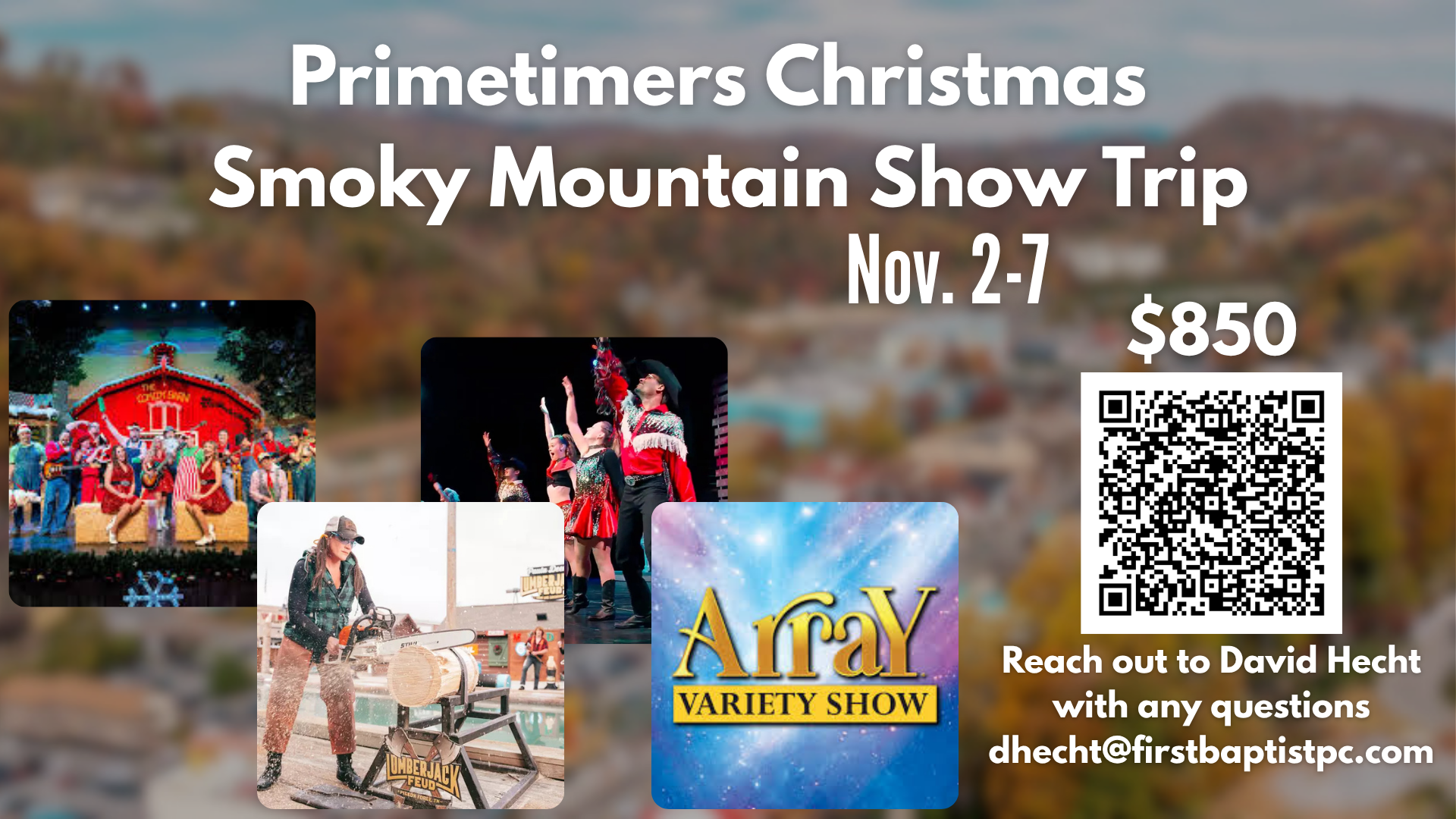 PrimeTimers Christmas Smoky Mountain Show Trip