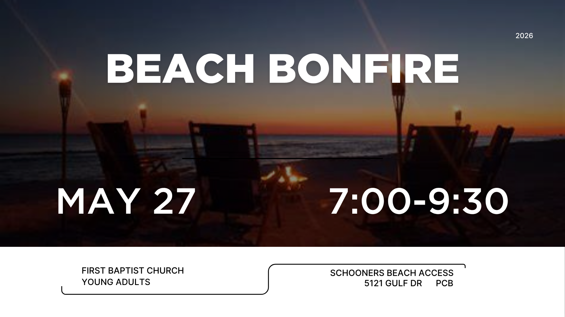 Young Adult Beach Bonfire