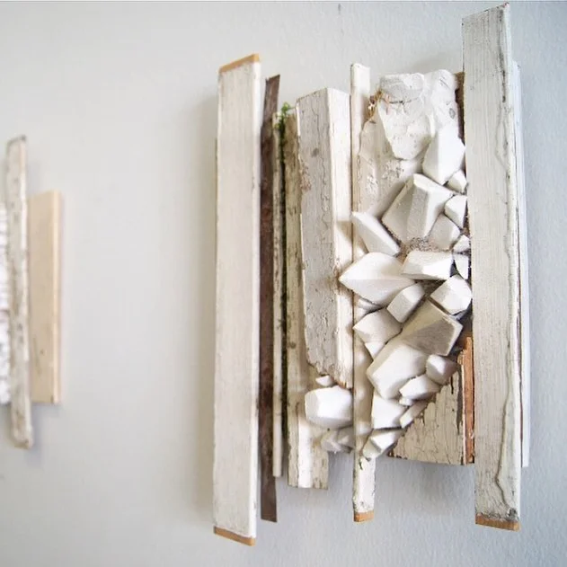 Untitled 
wood, steel, plaster, styrofoam, salt
10x12x2&rdquo;
currently on view @portico3807