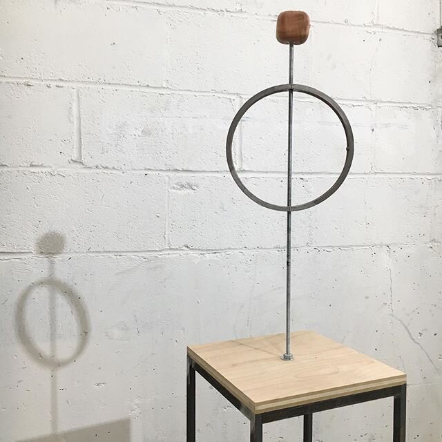 Meditative Descension
Steel and maple 
This interactive, kinetic sculpture will be on display tomorrow at The LEAP DAY ART SHOW. At the Edgewood studios. Hope to see you there!