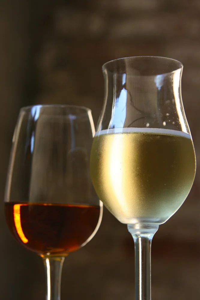 Passito (left) and frizzante versions
