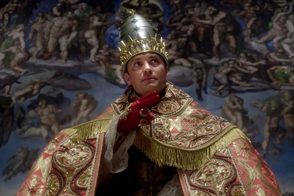 Jude Law in full papal regalia