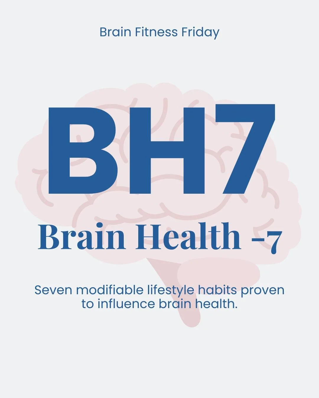 Happy #BrainFitnessFriday! 🧠

At the National Brain Health Center,  our coaching model is based on the Brain Health-7: seven modifiable lifestyle habits proven to influence brain health. 

Learn more about the BH7 and our brain health coaching servi