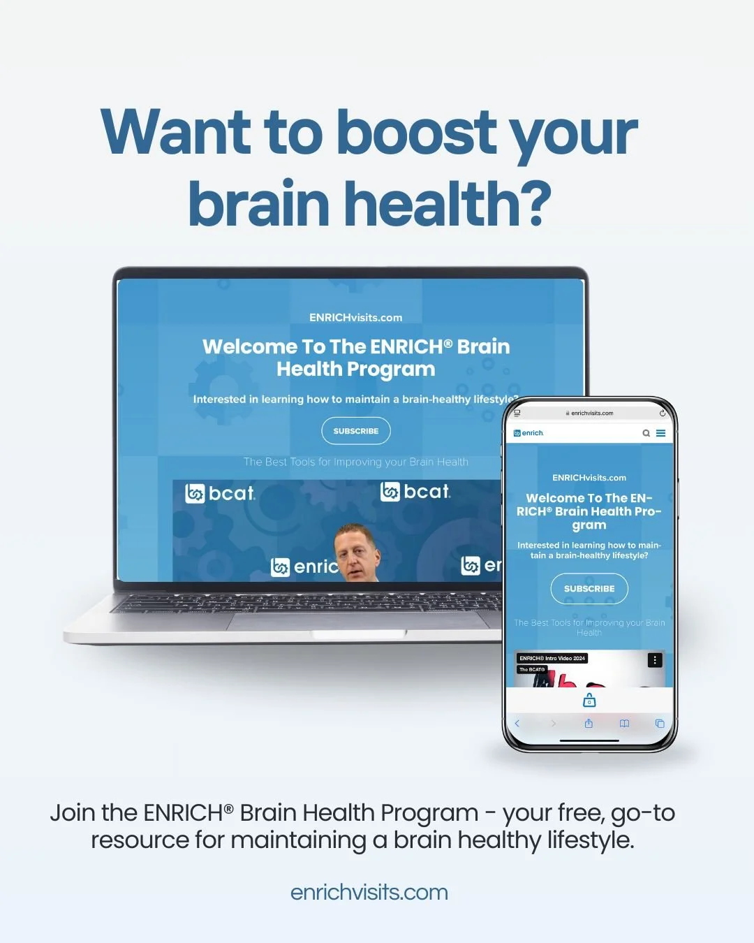 Looking to strengthen memory and sharpen your thinking skills? 🧠

Join the ENRICH&reg; Brain Health Program and get connected to expert resources designed to support your cognitive wellness.

As an ENRICH&reg; member, you'll receive:
⭐A free Brain E