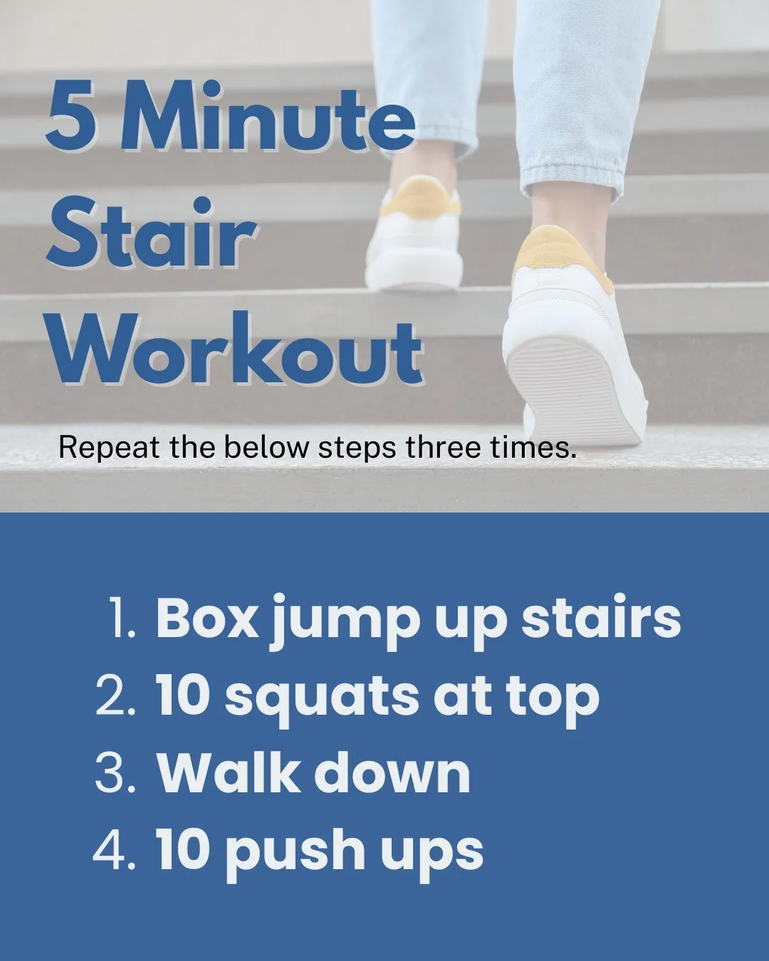 It's Wellness Wednesday! 

Take 5 minutes and try this stairs workout! 

Regular movement goes a long way in supporting your overall well-being.