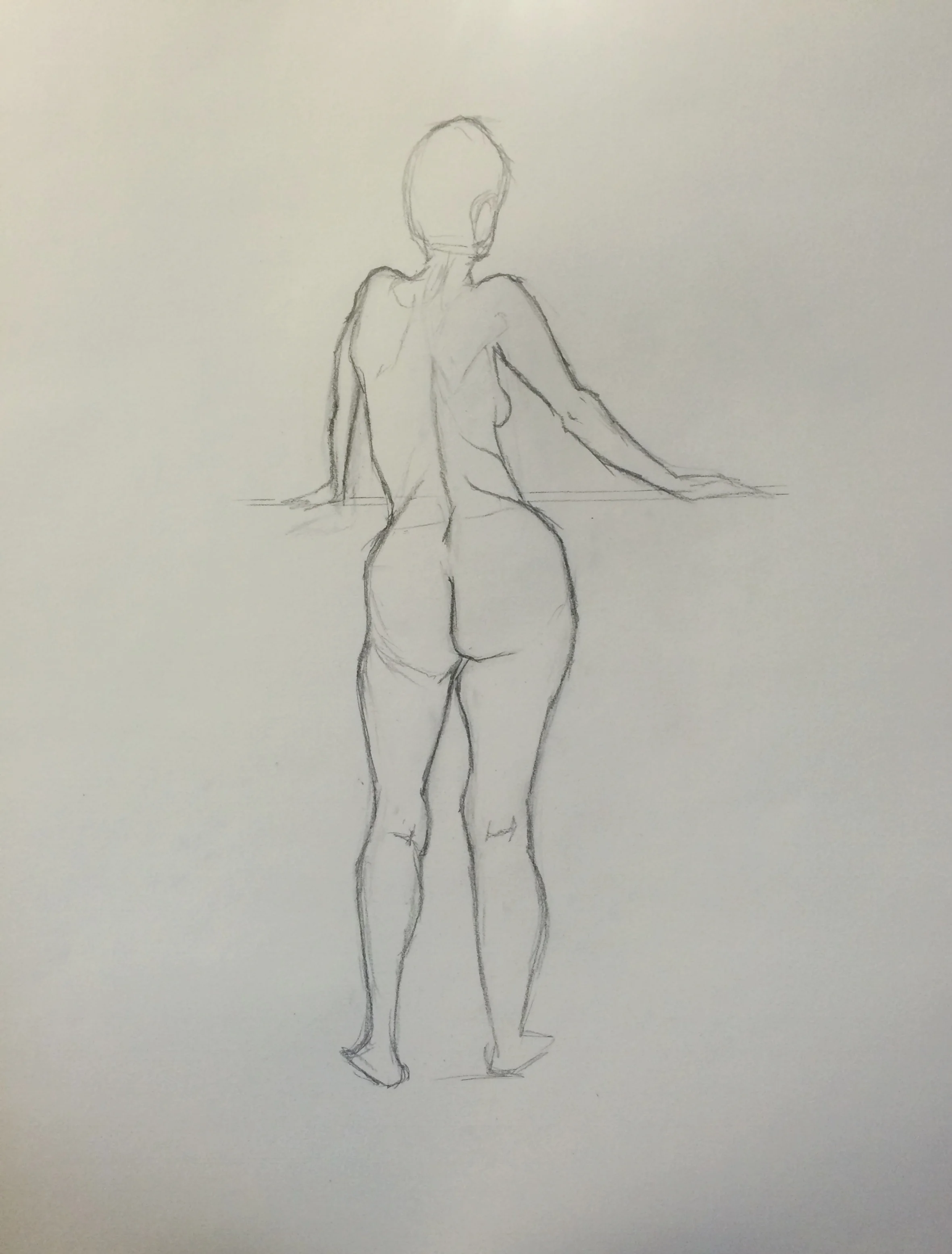 Nude model drawing