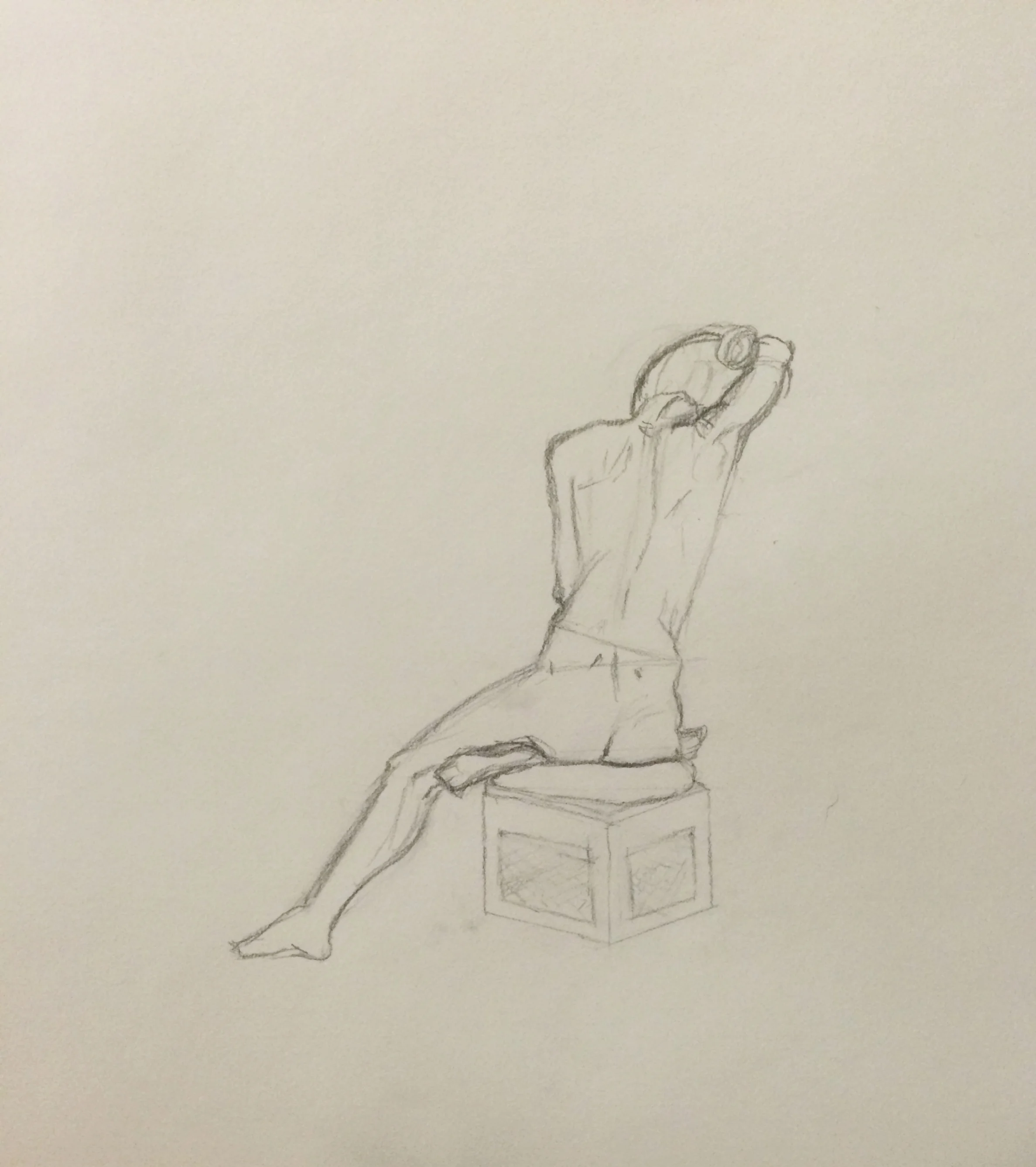 Nude model drawing