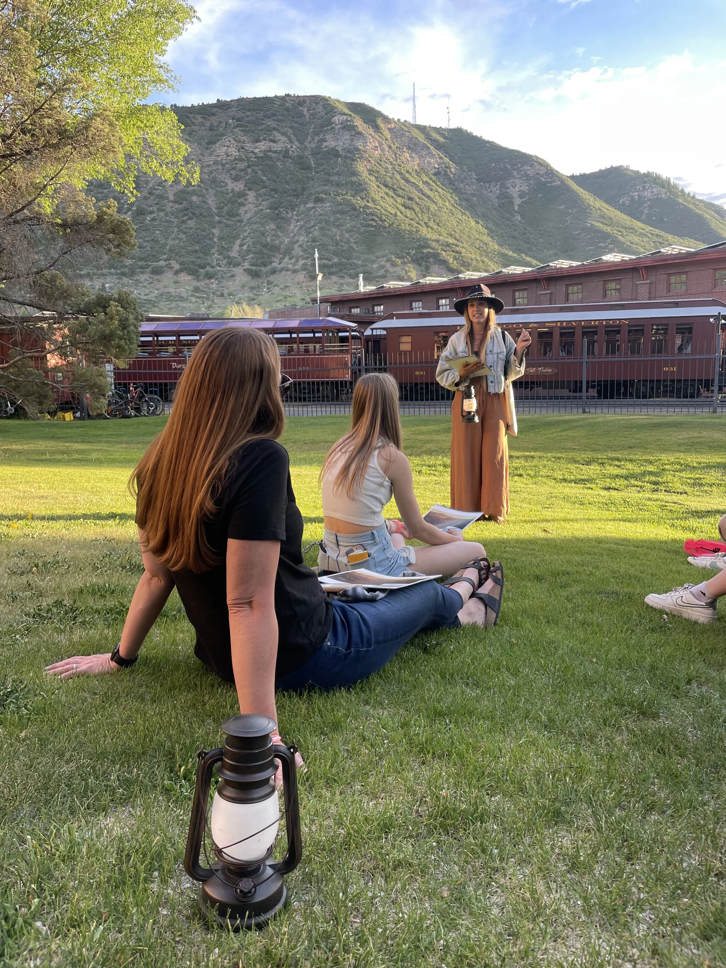 Tess with ghost tour group