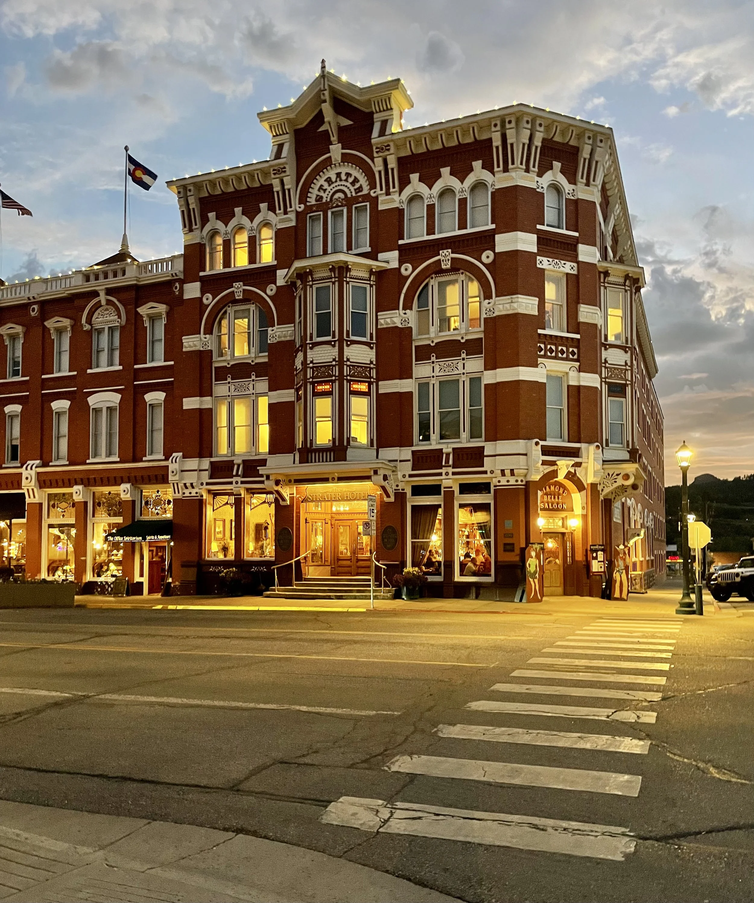 Strater Hotel at Night
